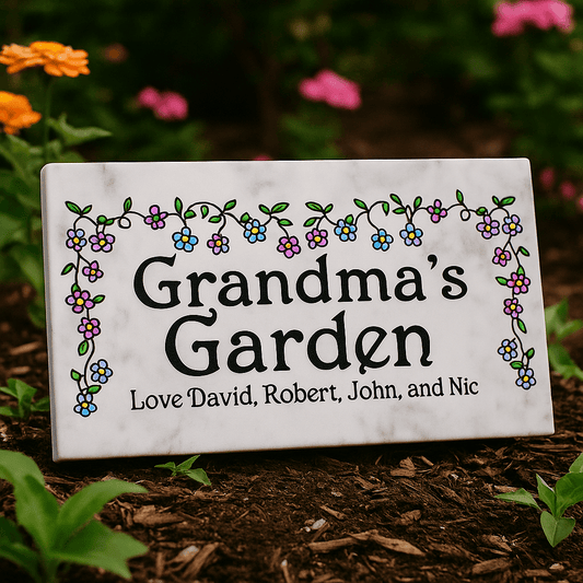 Personalized Garden Stone – Custom Marble Gift for Grandma, Mom, or Gardener, FREE 2-Day Shipping*