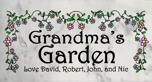 Personalized Garden Stone – Custom Marble Gift for Grandma, Mom, or Gardener, FREE 2-Day Shipping*