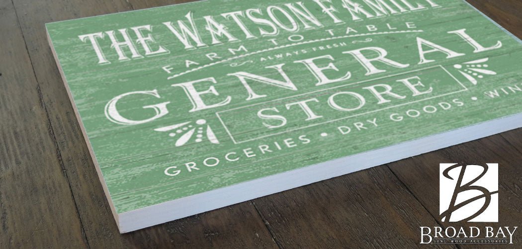 Personalized General Store Sign Vintage Wall Art Custom Kitchen or Pantry Sign