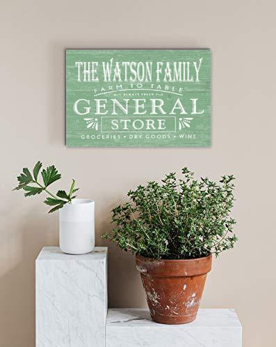 Personalized General Store Sign Vintage Wall Art Custom Kitchen or Pantry Sign