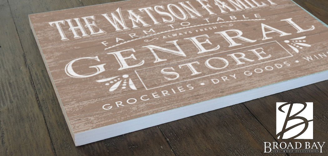 Personalized General Store Sign Vintage Wall Art Custom Kitchen or Pantry Sign