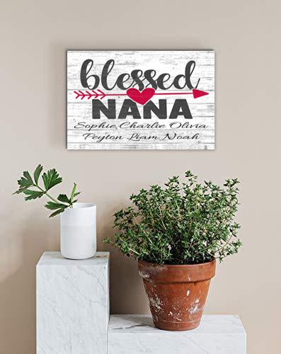 Personalized Gift For Grandma Blessed Nana Sign Customized With Names