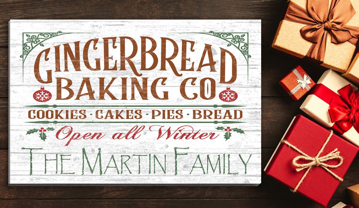 Personalized Gingerbread Baking Company Christmas Sign Wood