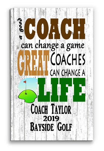Personalized Golf Coach Gift Plaque