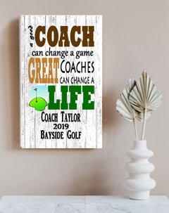 Personalized Golf Coach Gift Plaque