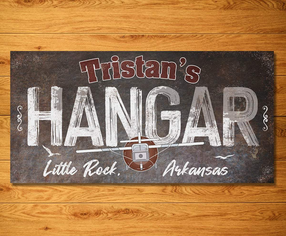 Personalized - Hangar Airplane - Canvas