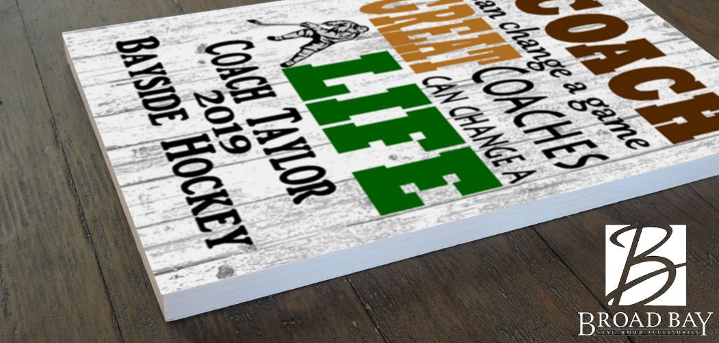 Personalized Hockey Coach Gift Plaque -
