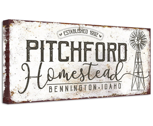 Personalized - Homestead Windmill - Canvas