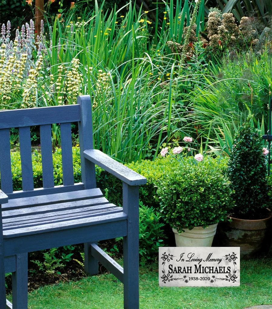 In Loving Memory Memorial Plaque - Solid Marble Stone - Loved One Remembrance & Tribute