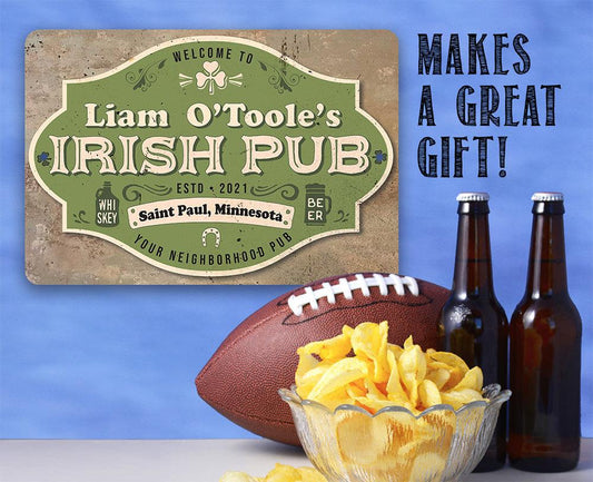 Personalized - Irish Pub - Metal Sign