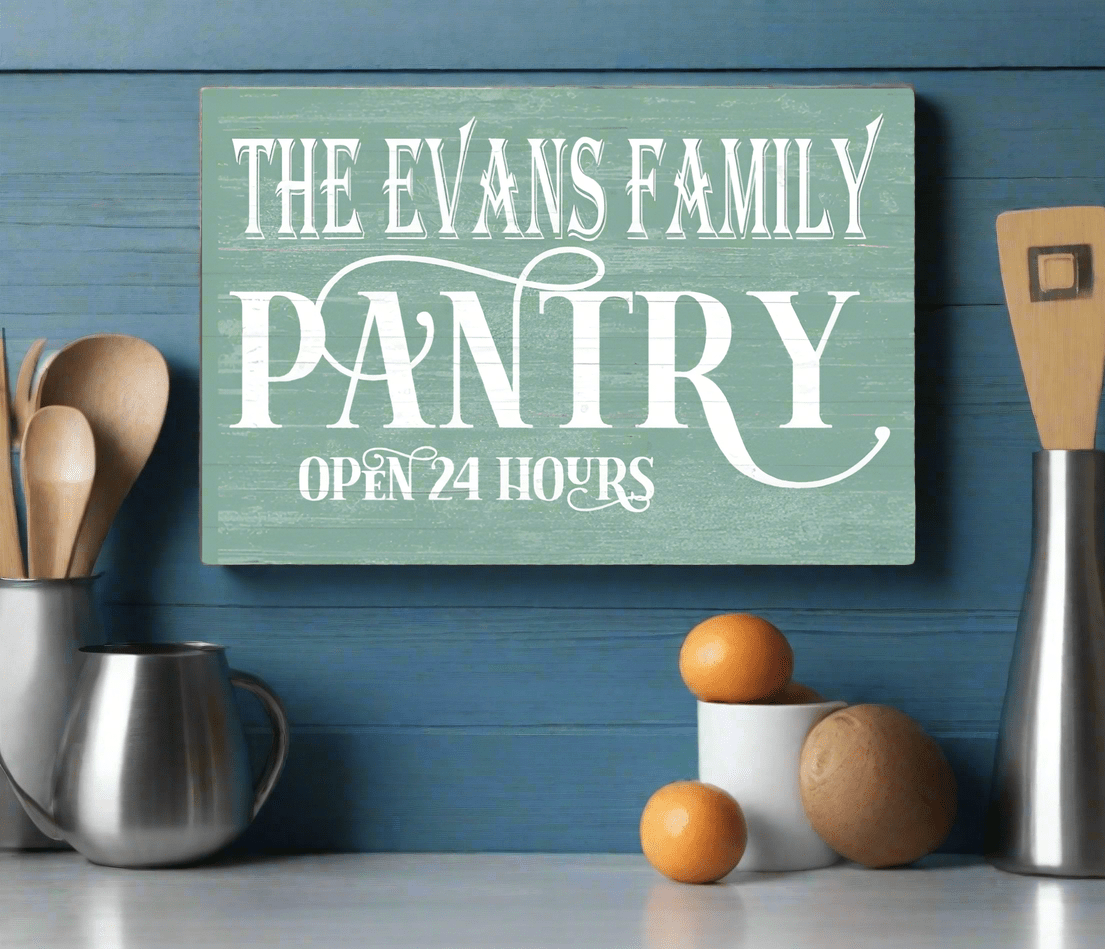Personalized Kitchen Pantry Sign Farmhouse Decor Custom Made