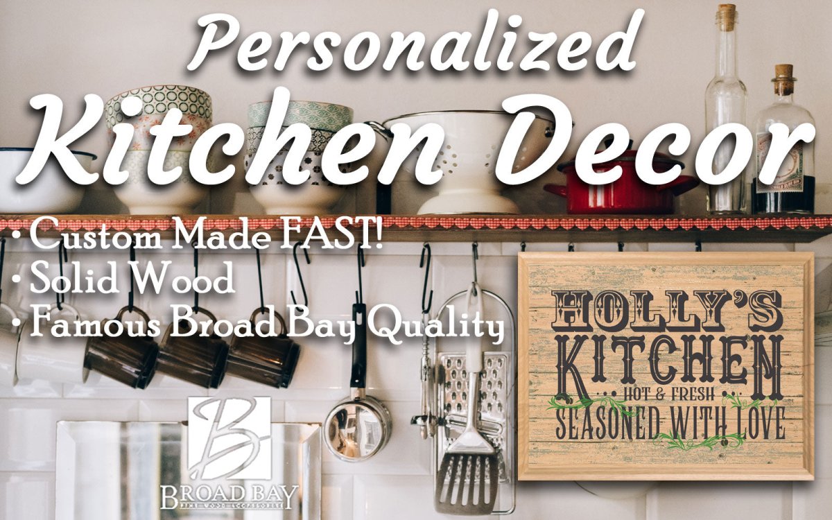 PERSONALIZED Kitchen Sign Wall Art Gift Rustic Seasoned With Love Design