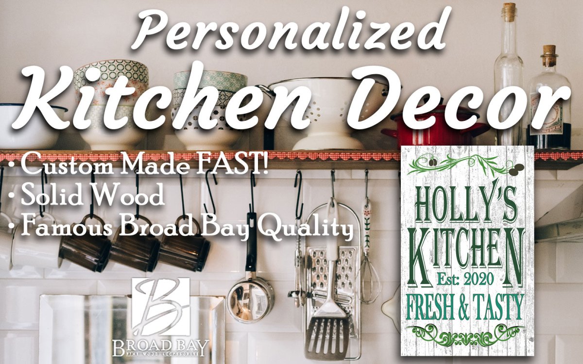 Personalized Kitchen Signs With Custom Name