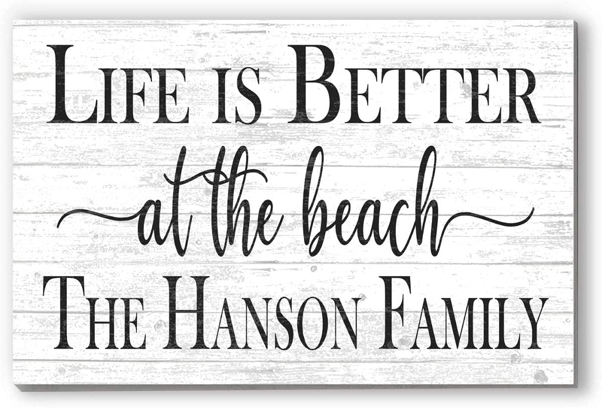 Personalized Lake House Sign – “Life Is Better on the Lake” | Custom Family Name Wall Art