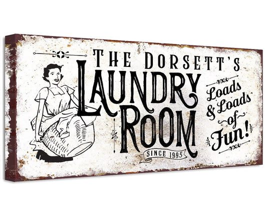 Personalized - Laundry Loads of Fun - Canvas