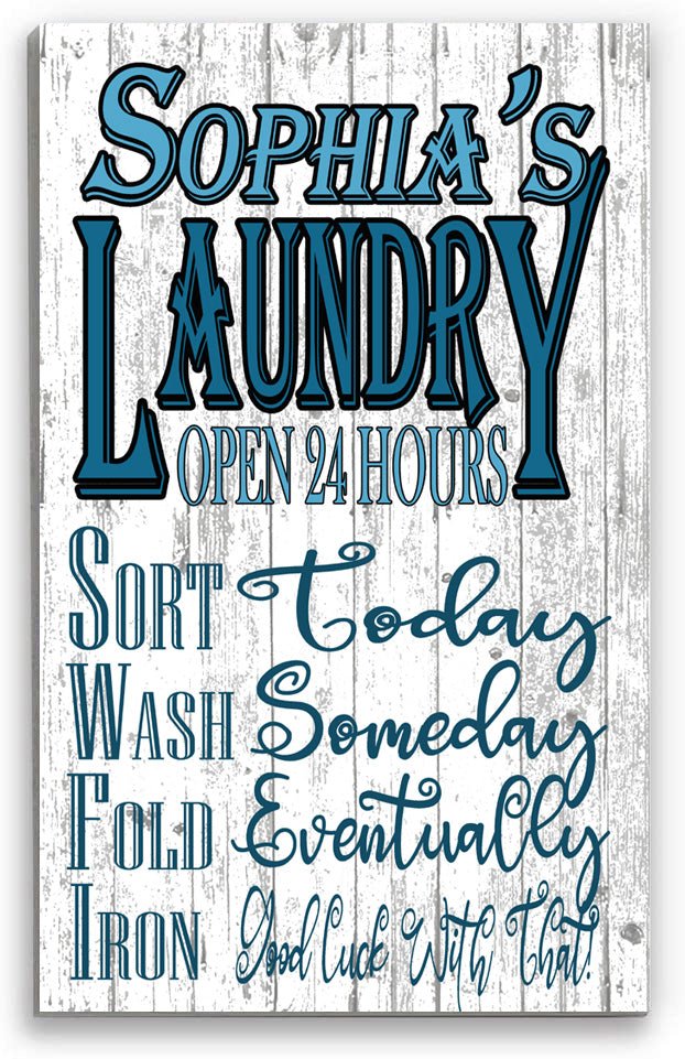 Personalized Laundry Room Signs Wash Dry Fold