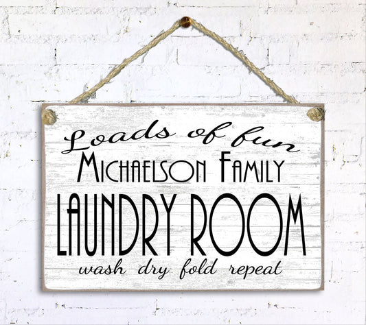 Personalized Laundry Sign Laundry Room Decoration Customized Wash Dry Fold Rinse Repeat