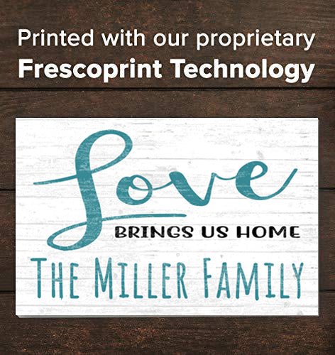 Personalized Love Brings Us Home Family Sign