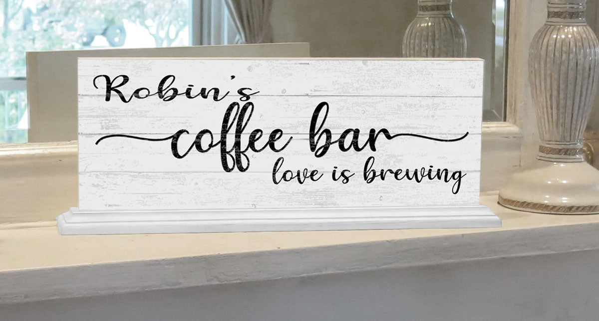 Personalized Love Is Brewing Coffee Bar Sign Coffee Bar Sign