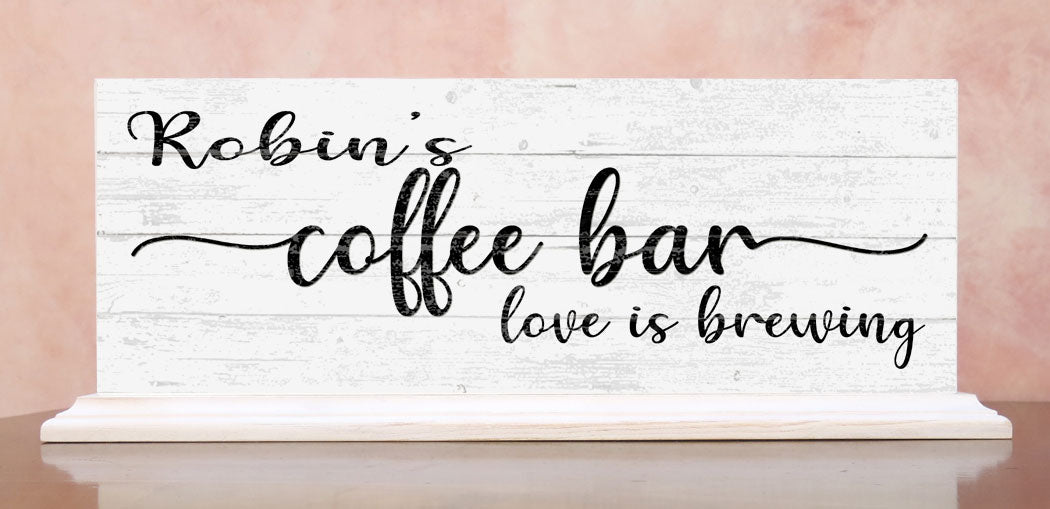 Personalized Love Is Brewing Coffee Bar Sign Coffee Bar Sign
