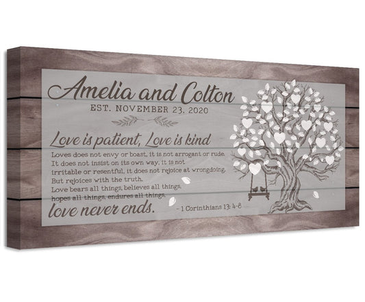 Personalized - Love Is Patient Tree - Canvas