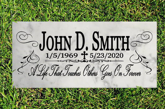 Personalized Loved One Memorial Plaque - Solid Marble - Indoor or Outdoor Garden Gift