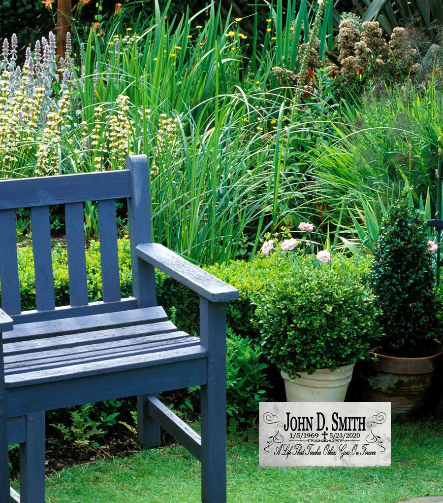 Personalized Loved One Memorial Plaque - Solid Marble - Indoor or Outdoor Garden Gift