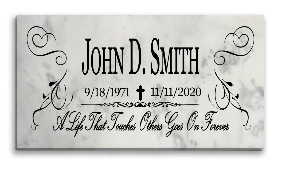 Personalized Loved One Memorial Plaque - Solid Marble - Indoor or Outdoor Garden Gift
