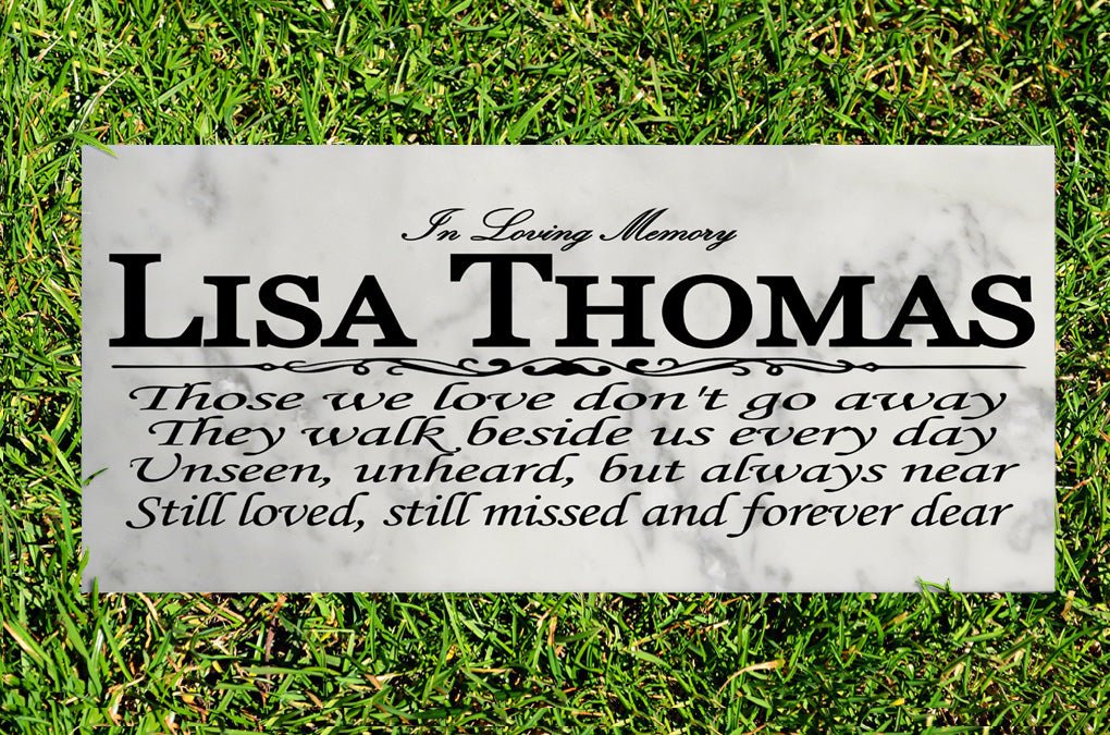 Personalized Loved One Memorial Plaque - Solid Marble Stone Remembrance Gift