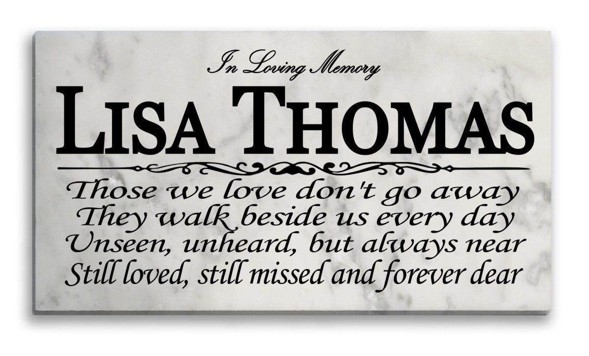 Personalized Loved One Memorial Plaque - Solid Marble Stone Remembrance Gift