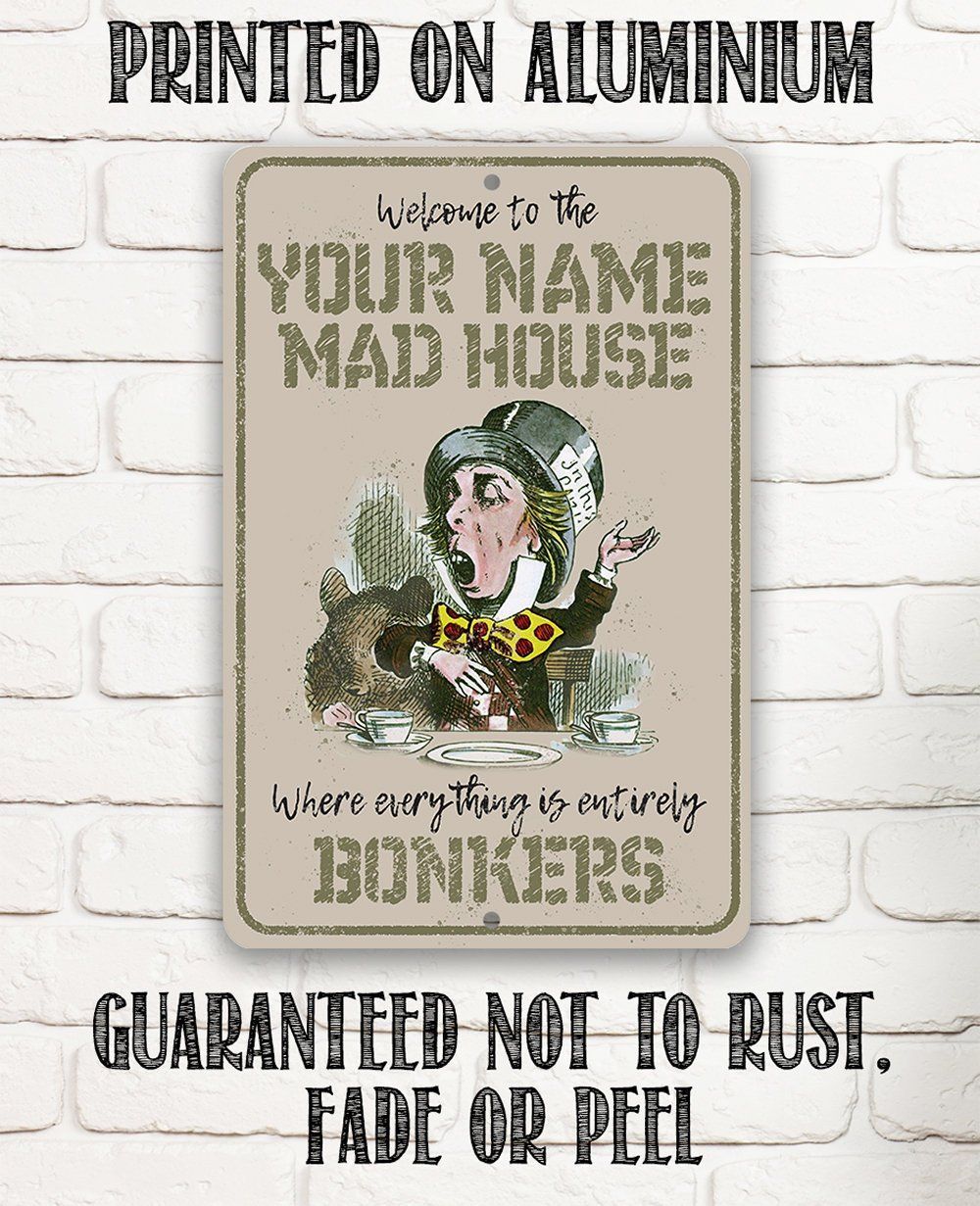 Personalized - Mad Hatter - Metal Sign