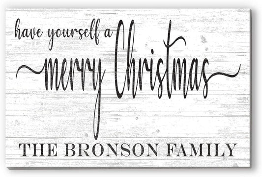 Personalized Merry Christmas Wood Sign