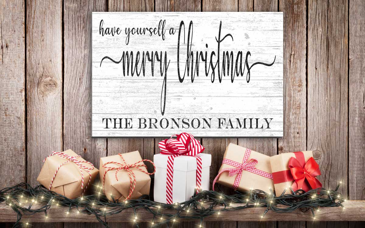 Personalized Merry Christmas Wood Sign