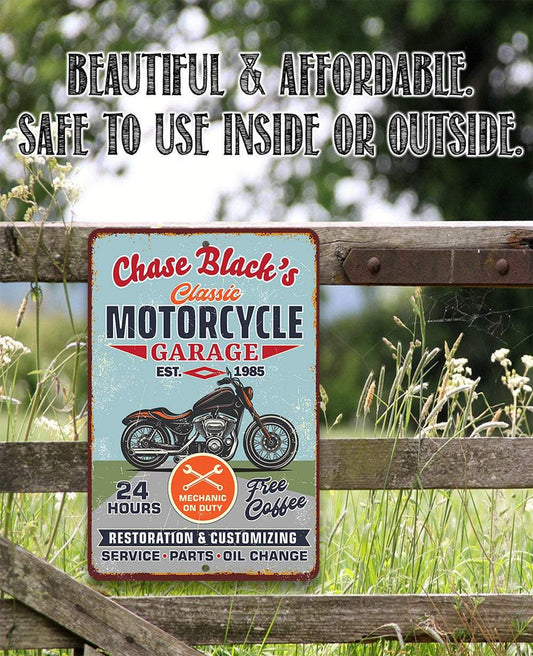Personalized - Motorcycle Repair Garage - Metal Sign