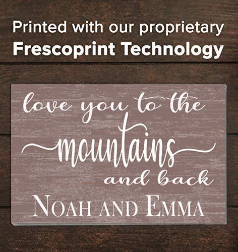 Personalized Mountain Love Sign – “Love You to the Mountains and Back” | Custom Couple’s Wall Art