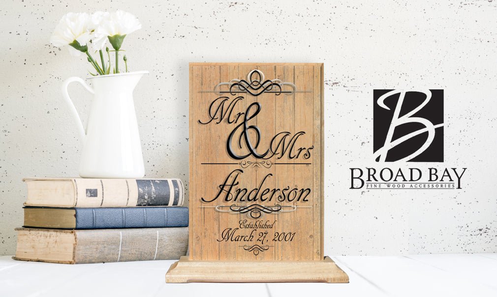 Personalized Mr. & Mrs Wedding Gift Family Name Established Date Gift