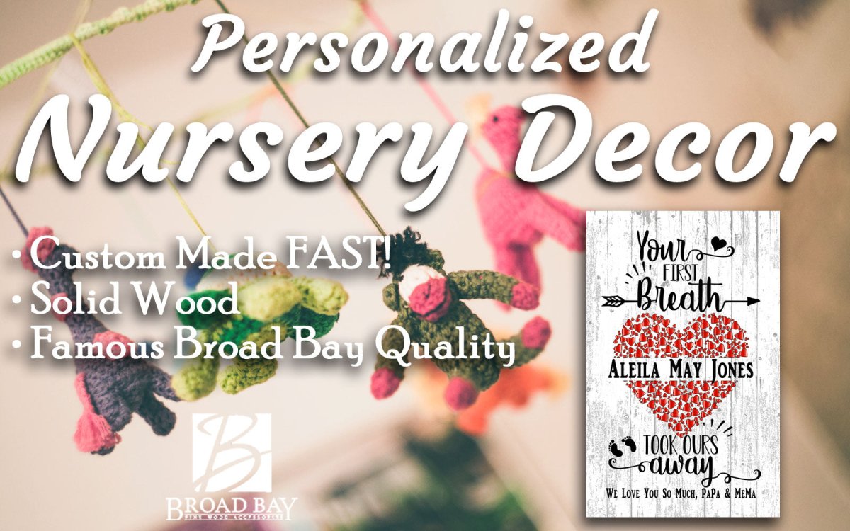 Personalized New Baby Gift Sign Wall Art Your First Breath Took Ours Away