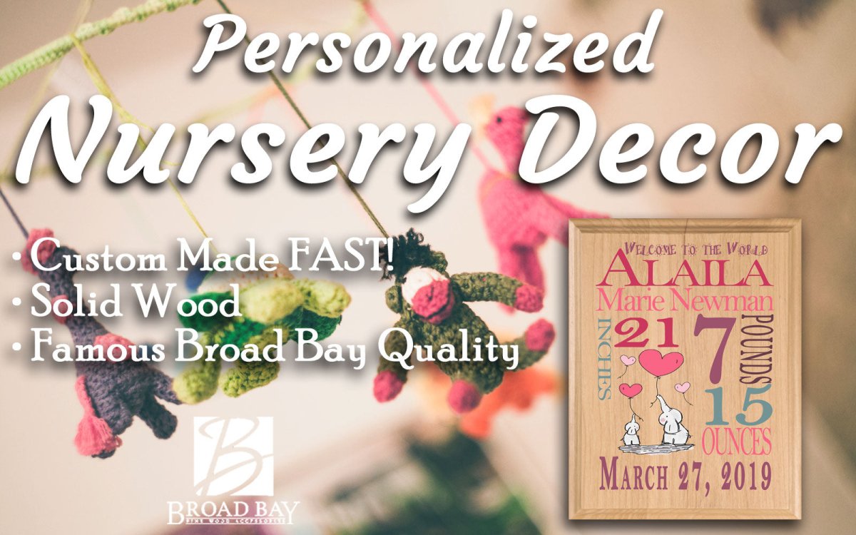 Personalized New Baby Girl Gift Wall Art Nursery Decor for Newborn