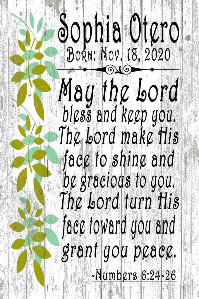 Personalized Nursery Wall Art Gift for Boy or Girl Gift MAY THE LORD KEEP YOU