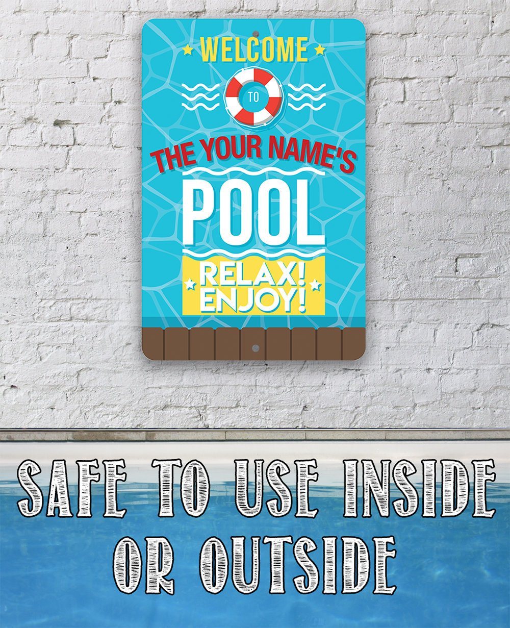 Personalized - Pool Side - Metal Sign