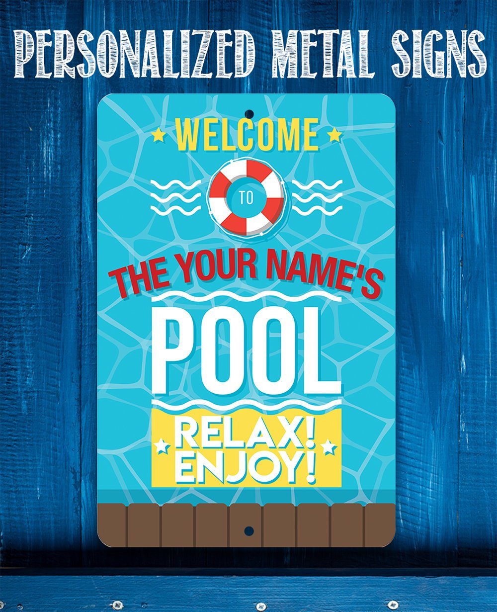 Personalized - Pool Side - Metal Sign