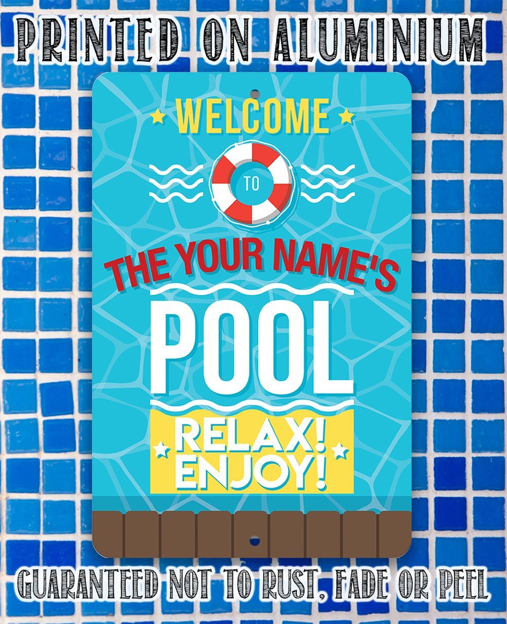 Personalized - Pool Side - Metal Sign