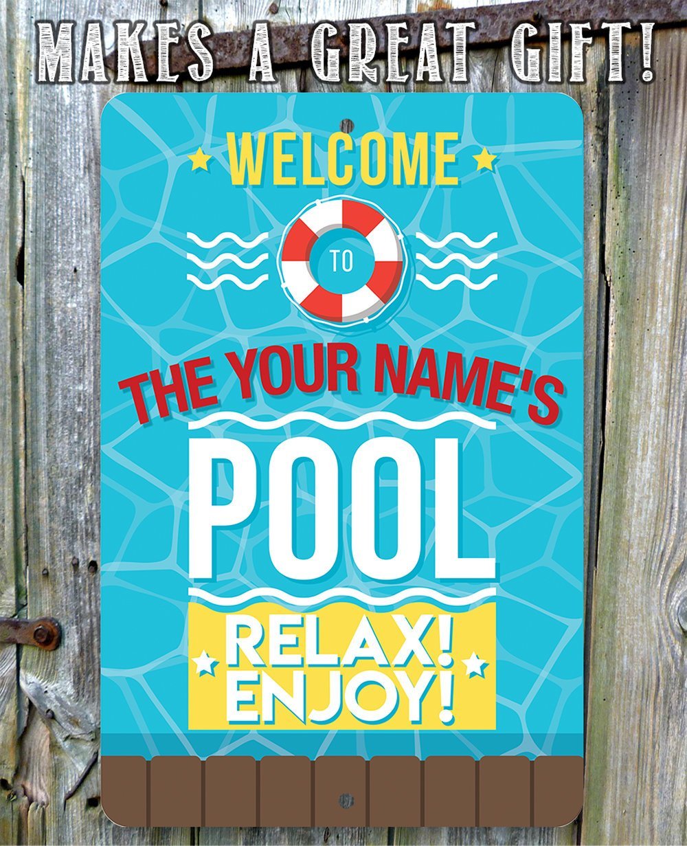 Personalized - Pool Side - Metal Sign
