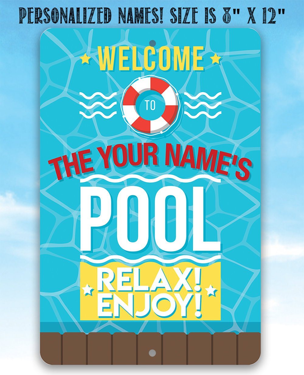 Personalized - Pool Side - Metal Sign