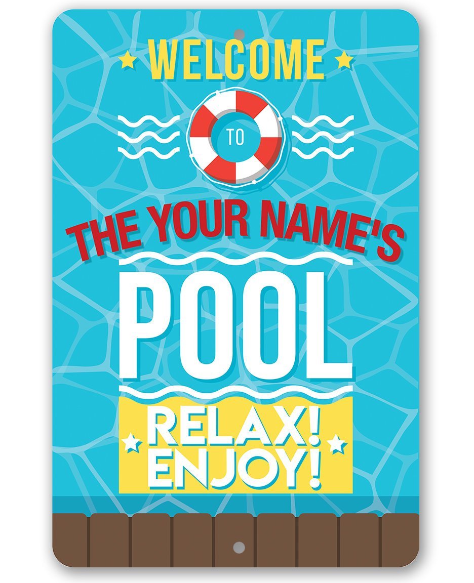 Personalized - Pool Side - Metal Sign