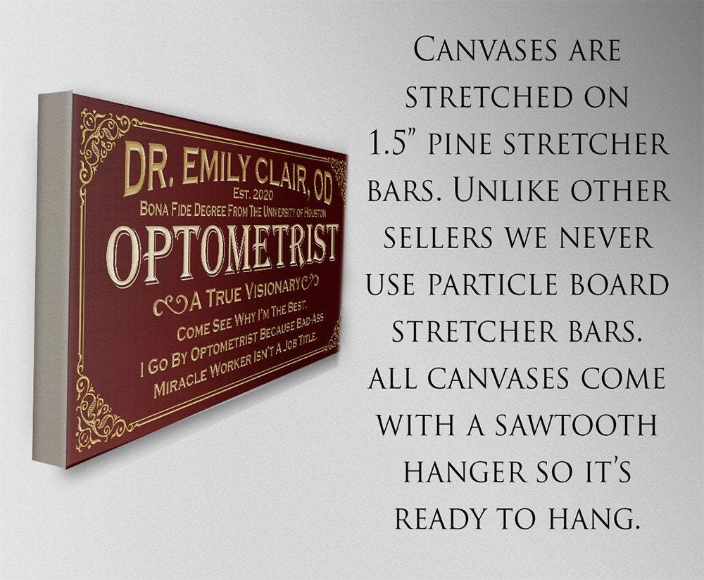 Personalized - Professional Optometrist - Canvas