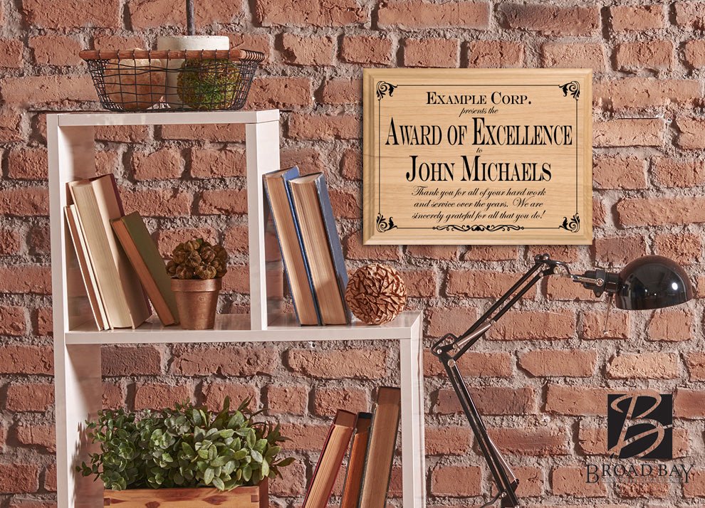 Award of Excellence Plaque – Personalized Employee Recognition Gift for Outstanding Achievement