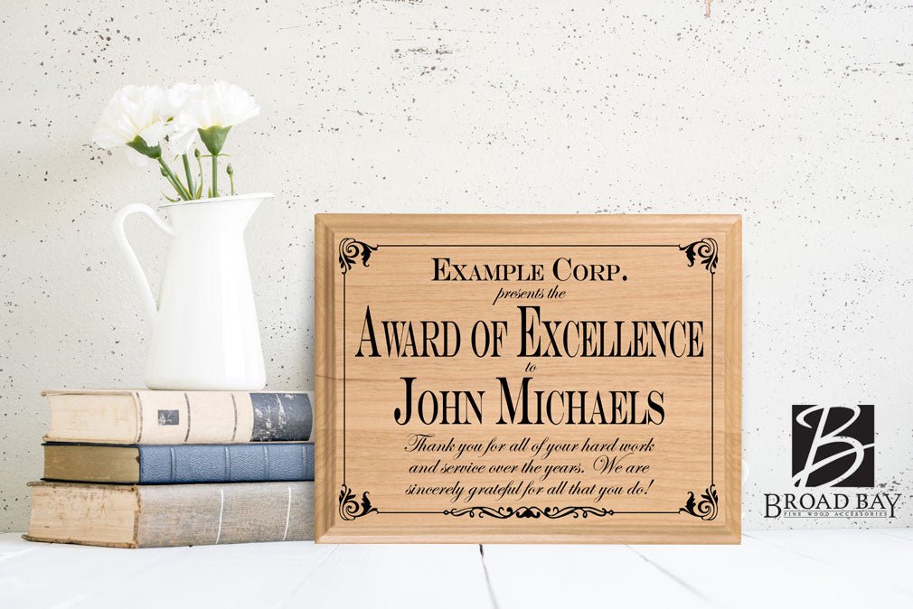 Award of Excellence Plaque – Personalized Employee Recognition Gift for Outstanding Achievement