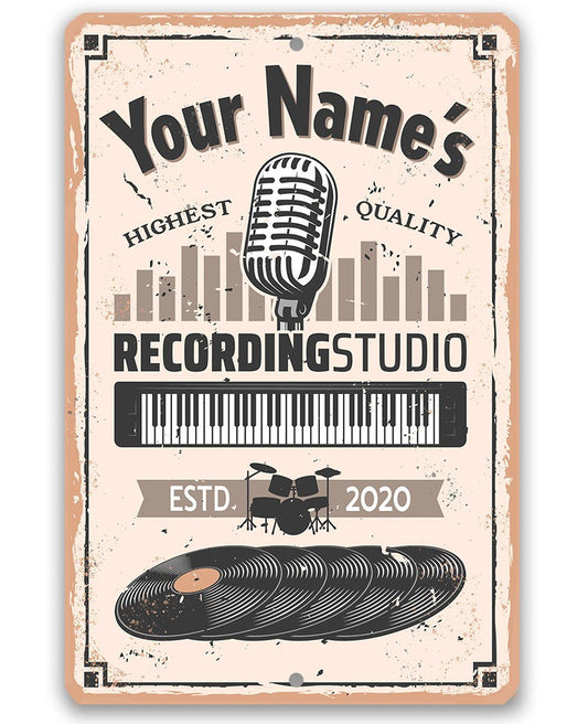 Personalized - Recording Studio - Metal Sign