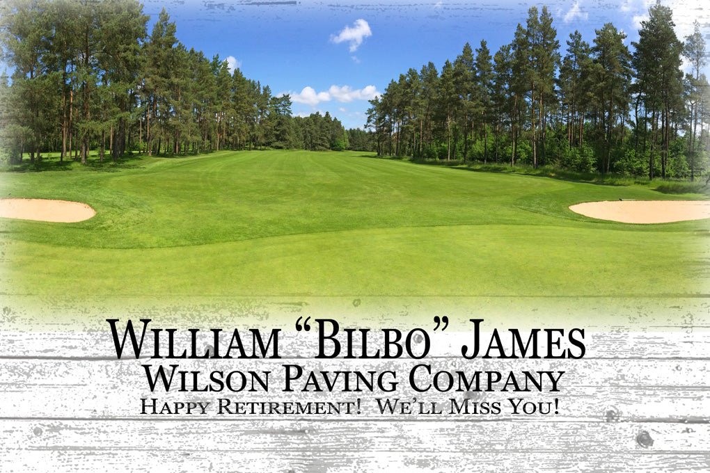 Personalized Retirement Gift Plaque with Golf Theme